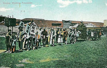 晚清時期游神廟會照片彩色修復圖