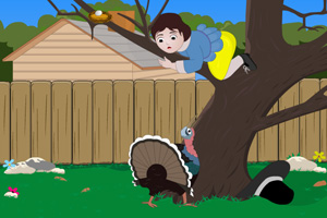 怕火雞的小女孩 怕火雞的小女孩