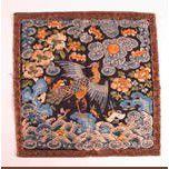 清鵪鶉祥雲紋文八品官補子