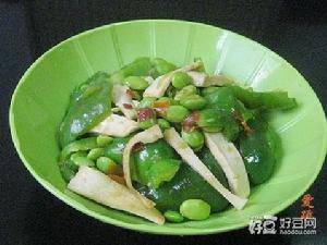 &&辣味毛豆炒青椒