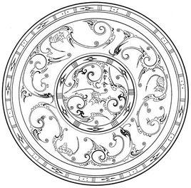 彩繪貓紋漆盤 彩繪貓紋漆盤