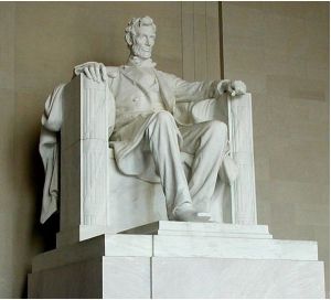 林肯紀念堂中林肯的雕塑
