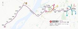 南京捷運S3號線線路走向示意圖