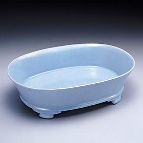 汝窯青瓷無紋水仙盆 汝窯青瓷無紋水仙盆