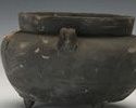 新石器時期黑陶三足雙系罐 新石器時期黑陶三足雙系罐