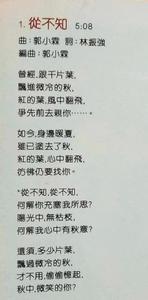 《從不知》歌詞