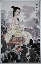 國畫《仕女圖》--作者張德清