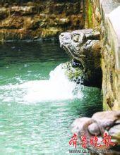 近距離拍攝的黑虎泉