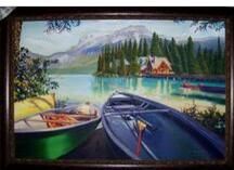 黃一非《加拿大翡翠湖》布面油畫