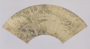 周之冕梧竹蕉石圖扇頁 周之冕梧竹蕉石圖扇頁