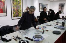 儀式開始藝術家們揮毫筆會