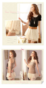 可愛圓點蕾絲邊蓬蓬裙