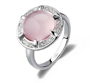 高級冰種粉晶戒指