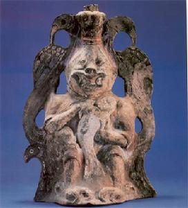 雙鳥怪獸彩繪陶壺 雙鳥怪獸彩繪陶壺