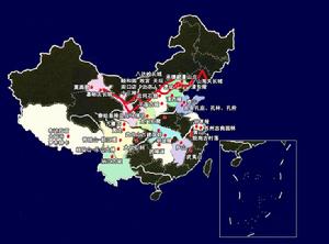 中國世界遺產分布圖