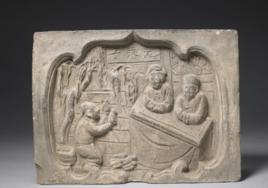 北宋老萊子娛親磚雕 北宋老萊子娛親磚雕