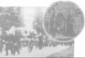 解放前,萬國公墓大門和殯殮隊伍