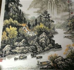 國畫《深秋雨後》