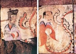 秦都威陽第1號宮殿建築遺址壁畫殘