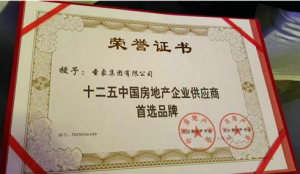 地產首選品牌證書