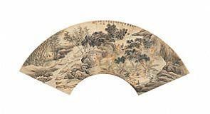 陳少梅扇面畫西園雅集圖 陳少梅扇面畫西園雅集圖