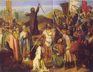 隱士彼得率領十字軍在耶路撒冷城下祈禱