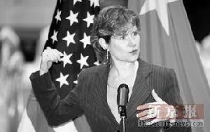 美國新任貿易代表蘇珊·施瓦布發表演講