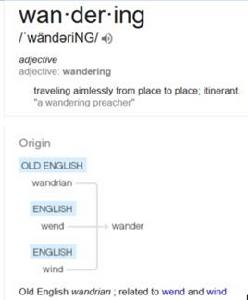 wandering wandering