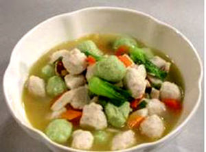 燒雙色魚圓 燒雙色魚圓