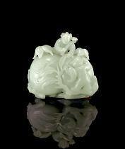 白玉榴開百子擺件 白玉榴開百子擺件