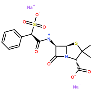 磺苄西林鈉彩色分子結構圖