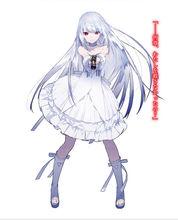 空白的白色少女