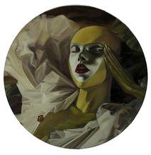 鍾偉油畫《紅色新貴》