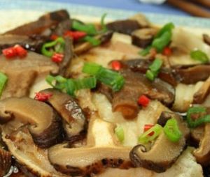 香菇火腿蒸鱈魚 香菇火腿蒸鱈魚