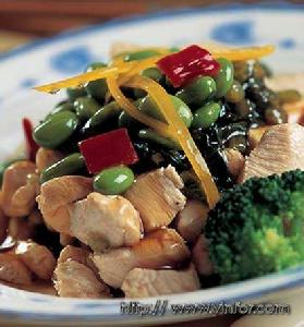 雪菜毛豆雞丁 雪菜毛豆雞丁