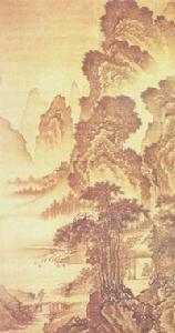 溪堂詩思圖軸 溪堂詩思圖軸