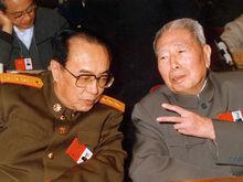 宋任窮（右）與楊白冰交談。