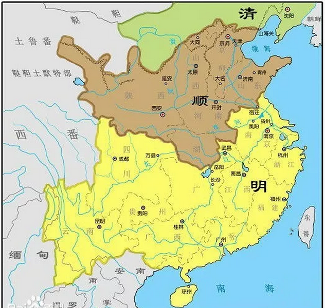 1644年4月的形勢