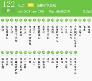 佛山公交122路 佛山公交122路