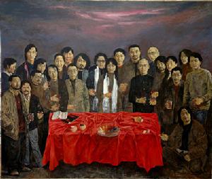 “藏漂”——油畫《乾杯，西藏！》