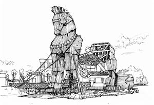 北京歡樂谷失落瑪雅區 特洛伊木馬效果圖