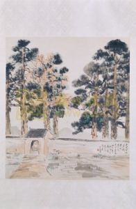 徐悲鴻老殿古杉圖軸 徐悲鴻老殿古杉圖軸