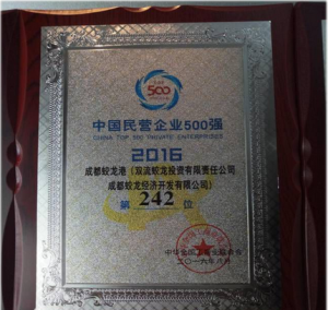 蛟龍港榮獲中國民營企業500強