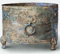 鎏金熊足銅樽 鎏金熊足銅樽