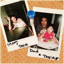 黑木明紗一家三口