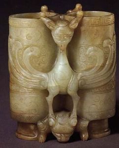 青玉英雄合卺杯 青玉英雄合卺杯