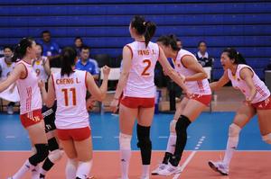 中國隊慶祝戰勝美國隊