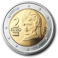 歐元硬幣上的貝爾塔·馮·蘇特納
