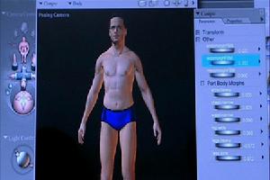 女性模擬心目中理想的男性體型