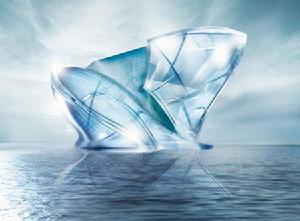 藍色水晶採用的有機構造形式與自然界中的冰結構類似。